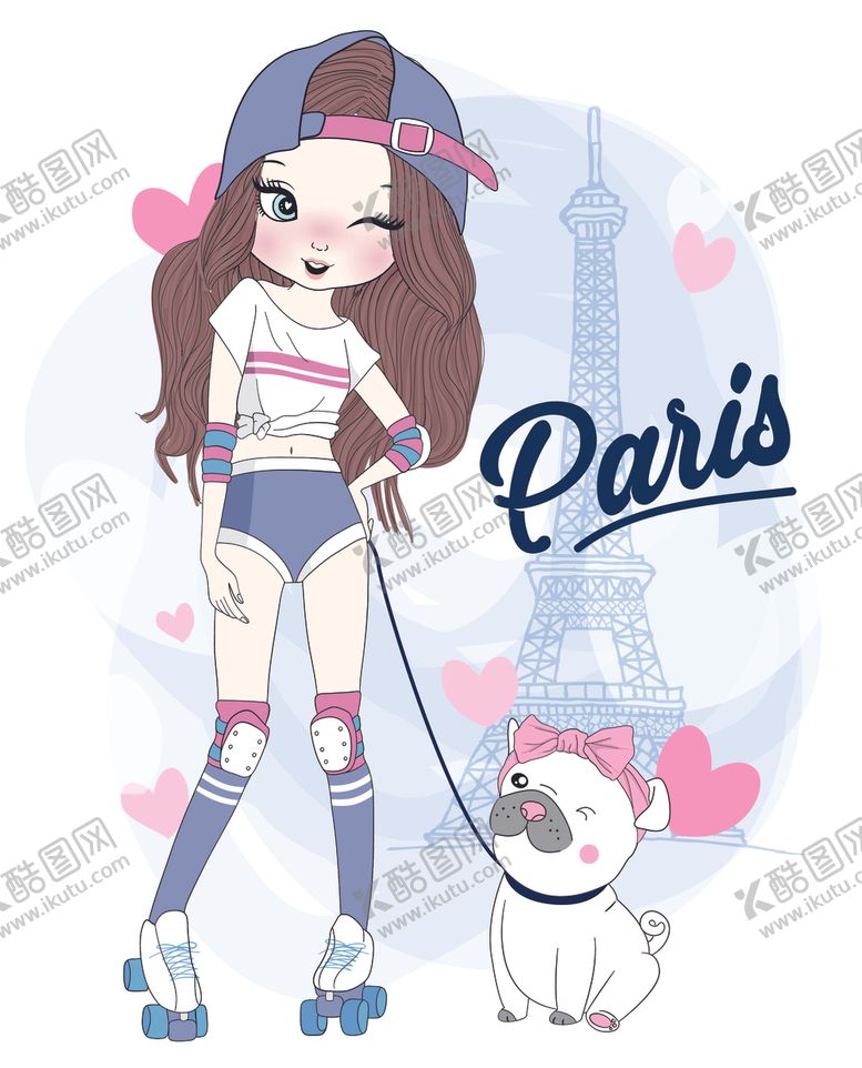 编号：60320210050725538457【酷图网】源文件下载-时尚手绘女孩