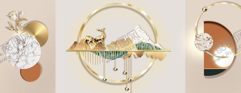 编号：14457811251447044804【酷图网】源文件下载-创意圆形装饰摆件展示