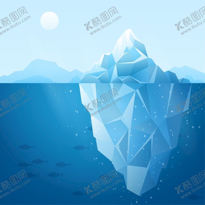 编号：54281709141205530469【酷图网】源文件下载-冰山插画浮冰