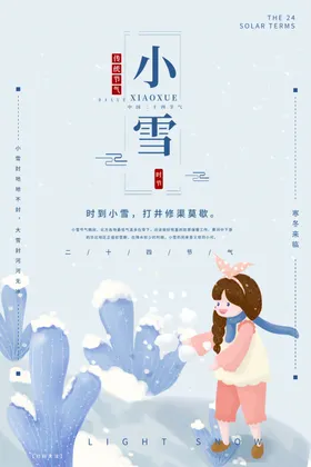 小雪大气海报背景中国传统节气