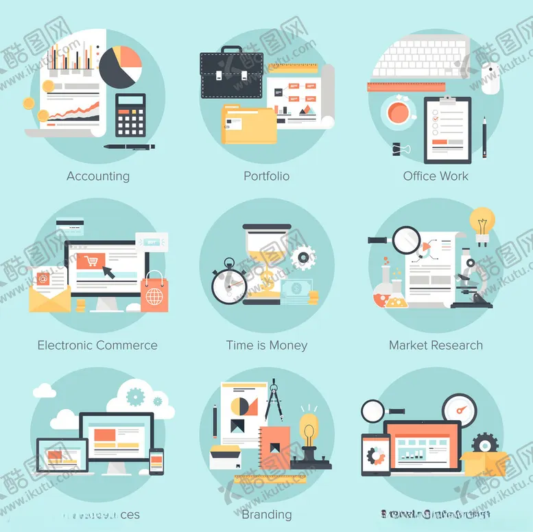 编号：64803504031243469218【酷图网】源文件下载-办公与生活场景插画元素