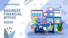 扁平化科技办公插画