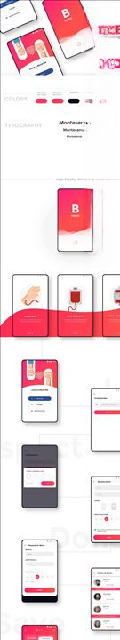 xd献血红色UI设计登录页注册
