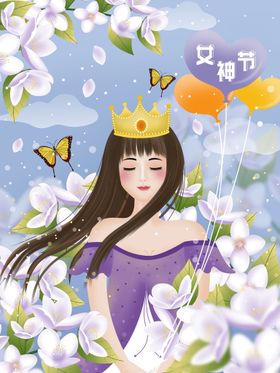 妇女节插画数字