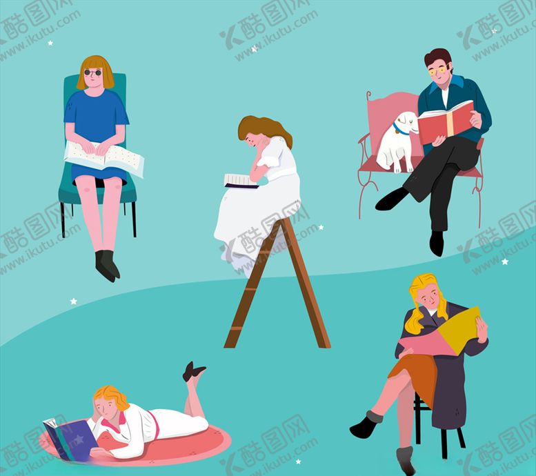 编号：81946209190105531551【酷图网】源文件下载-阅读书籍人物