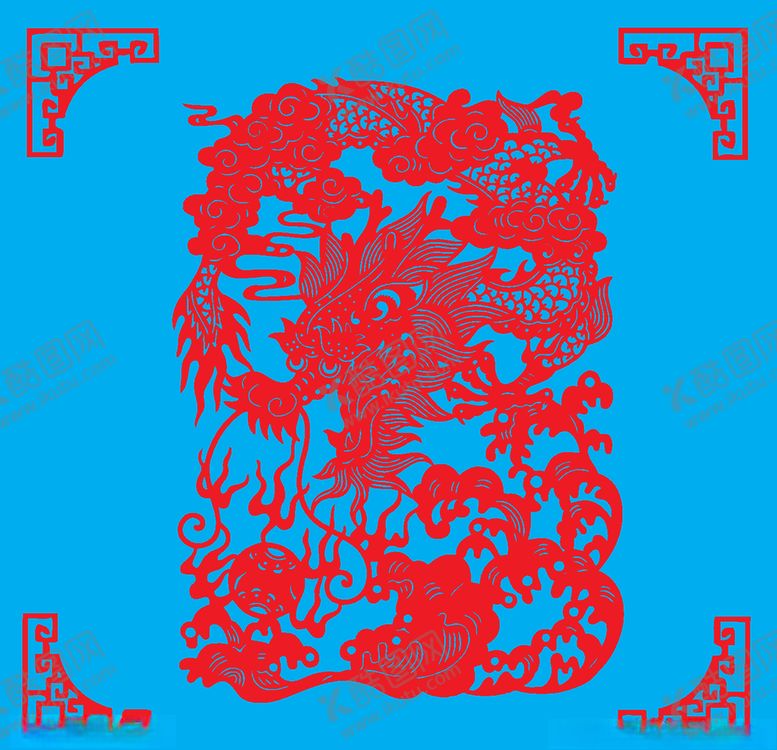 编号：16421409220626275447【酷图网】源文件下载-龙剪纸