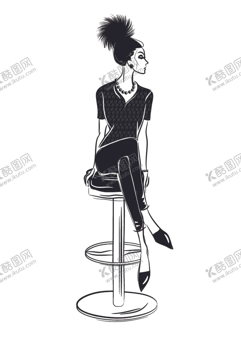 编号：11427706242204421017【酷图网】源文件下载-服饰模特人物插画矢量素材