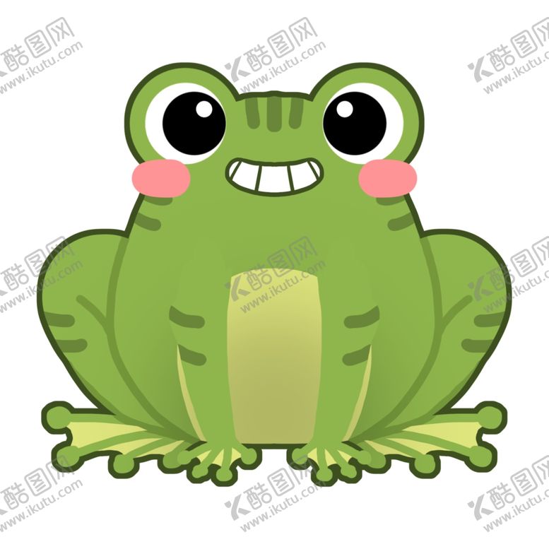 编号：26167604200240592484【酷图网】源文件下载-绿色小青蛙卡通插画