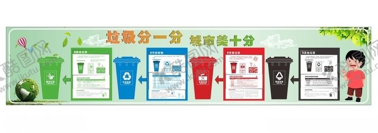 编号：83105506240034313996【酷图网】源文件下载-垃圾分类垃圾分一分