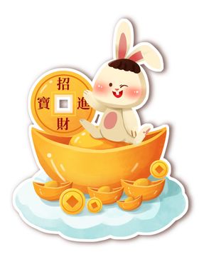 兔年素材金报喜2023吉祥物玉