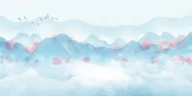 中国风背景手绘花古森系