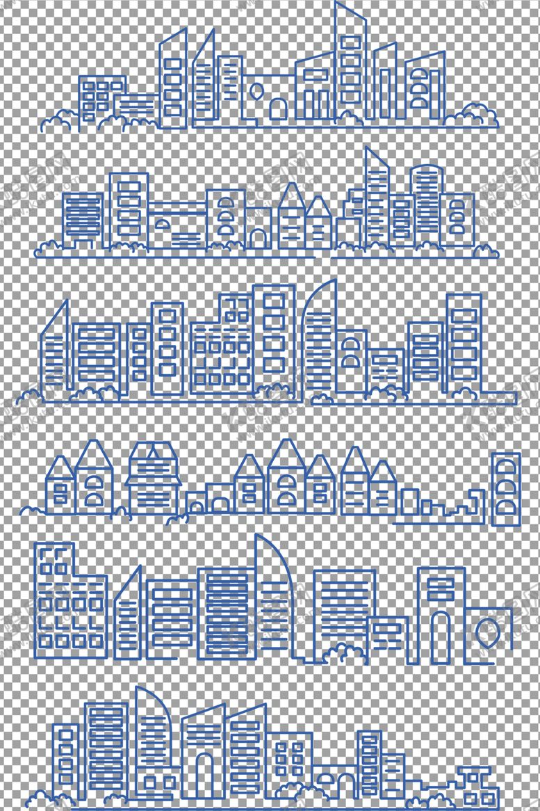 编号：23869105102311326672【酷图网】源文件下载-手绘线描城市