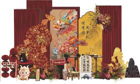 龙宝宝生日宴百日宴布置堆头美陈