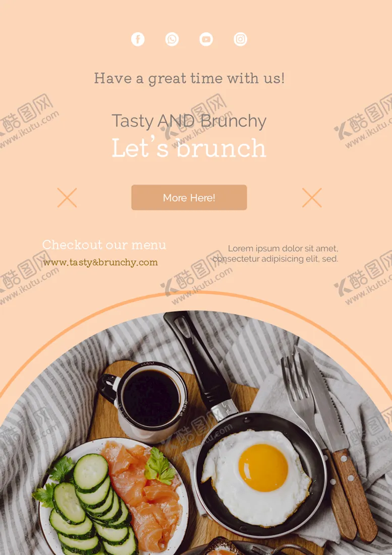 编号：01374509161548547086【酷图网】源文件下载-早午餐美食海报宣传单设计