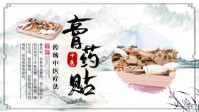 膏药贴复古传统中医海报素材