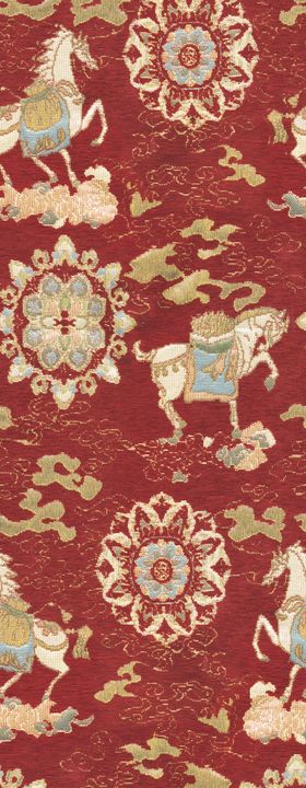 中式传统红色花卉纹图案