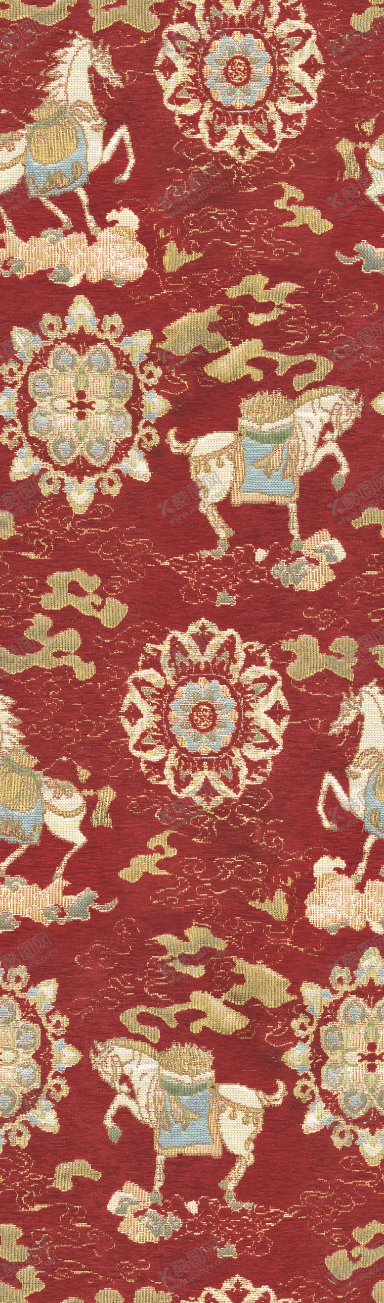 编号：24041904031532193027【酷图网】源文件下载-中式传统红色花卉纹图案