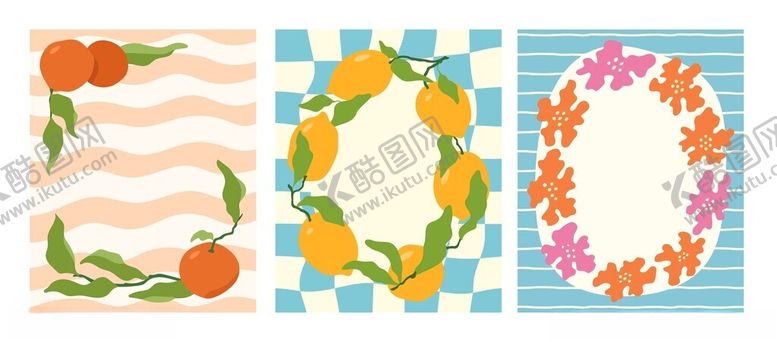 编号：66263005242103153331【酷图网】源文件下载-果花花边套装