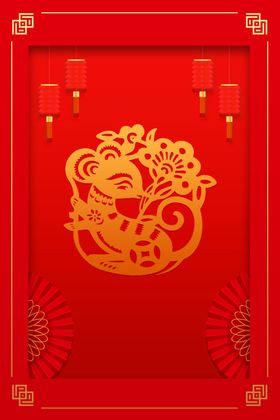 新年背景发布会展板高档舞台红色模板几何