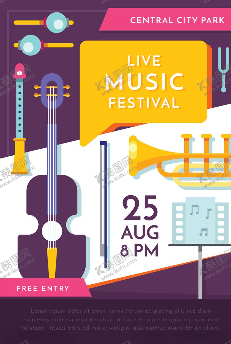 编号：30282110081508409821【酷图网】源文件下载-彩绘音乐传单