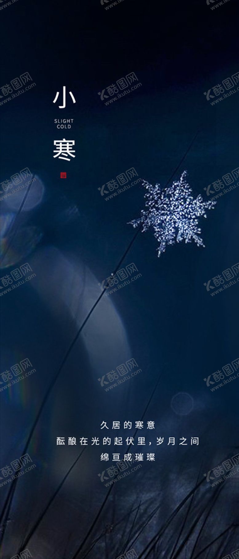 编号：11369605021256093760【酷图网】源文件下载-深色梦幻背景小寒节气海报