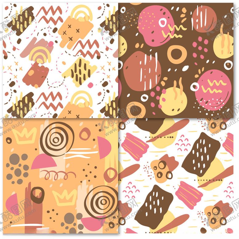 编号：79305006190830041943【酷图网】源文件下载-多彩甜点图案无缝背景图
