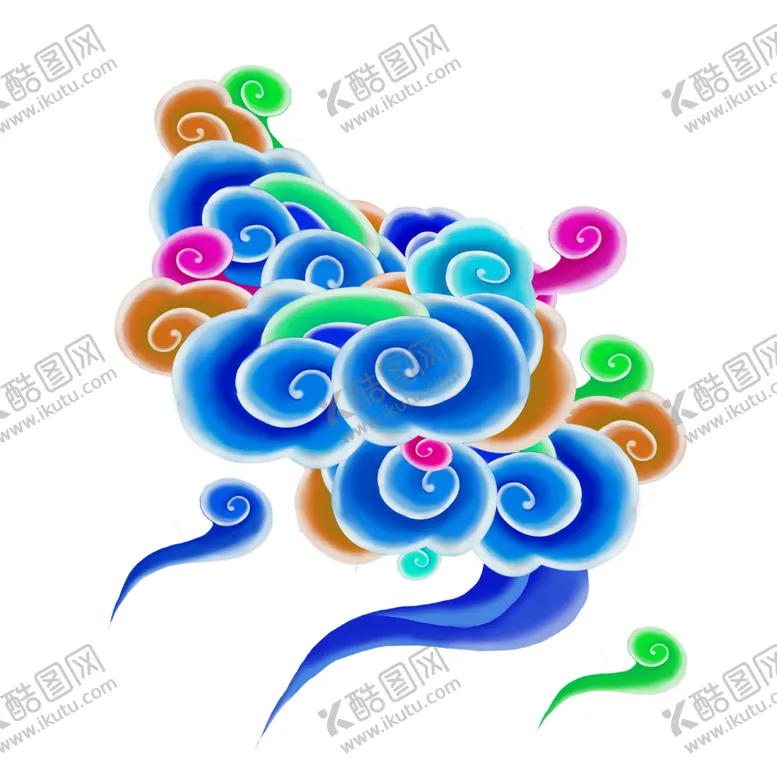 编号：38816506260627577939【酷图网】源文件下载-彩色祥云元素
