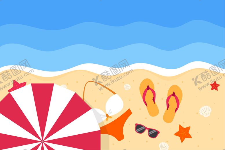 编号：60489709150557056347【酷图网】源文件下载-海滩顶视图 旅行旅游沙滩海报背景