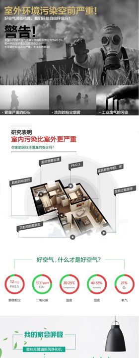 淘宝家用壁挂新风机电器详情页