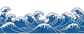 蓝色海浪图案