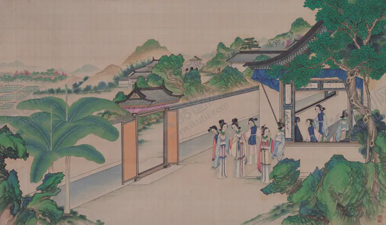 编号：63334704270603396285【酷图网】源文件下载-红楼梦场景精美工笔画