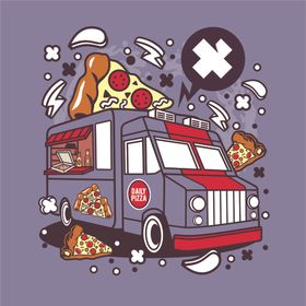 卡通披萨车