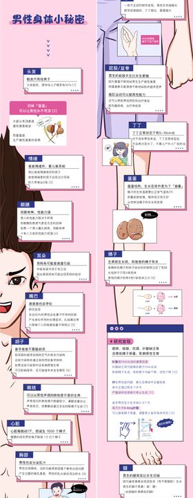 男性冷知识漫画长图海报