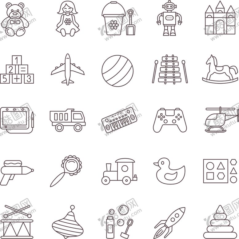 编号：42496910131522308868【酷图网】源文件下载-儿童玩具图标icon