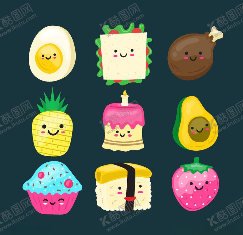 编号：49811010310927494451【酷图网】源文件下载-可爱食物