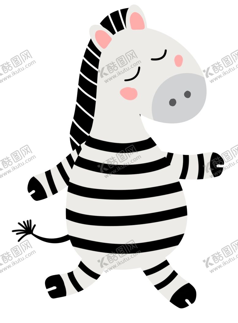 编号：90648002221037239354【酷图网】源文件下载-卡通斑马插画