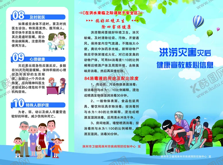 编号：46208109220730576897【酷图网】源文件下载-洪涝灾害三折页
