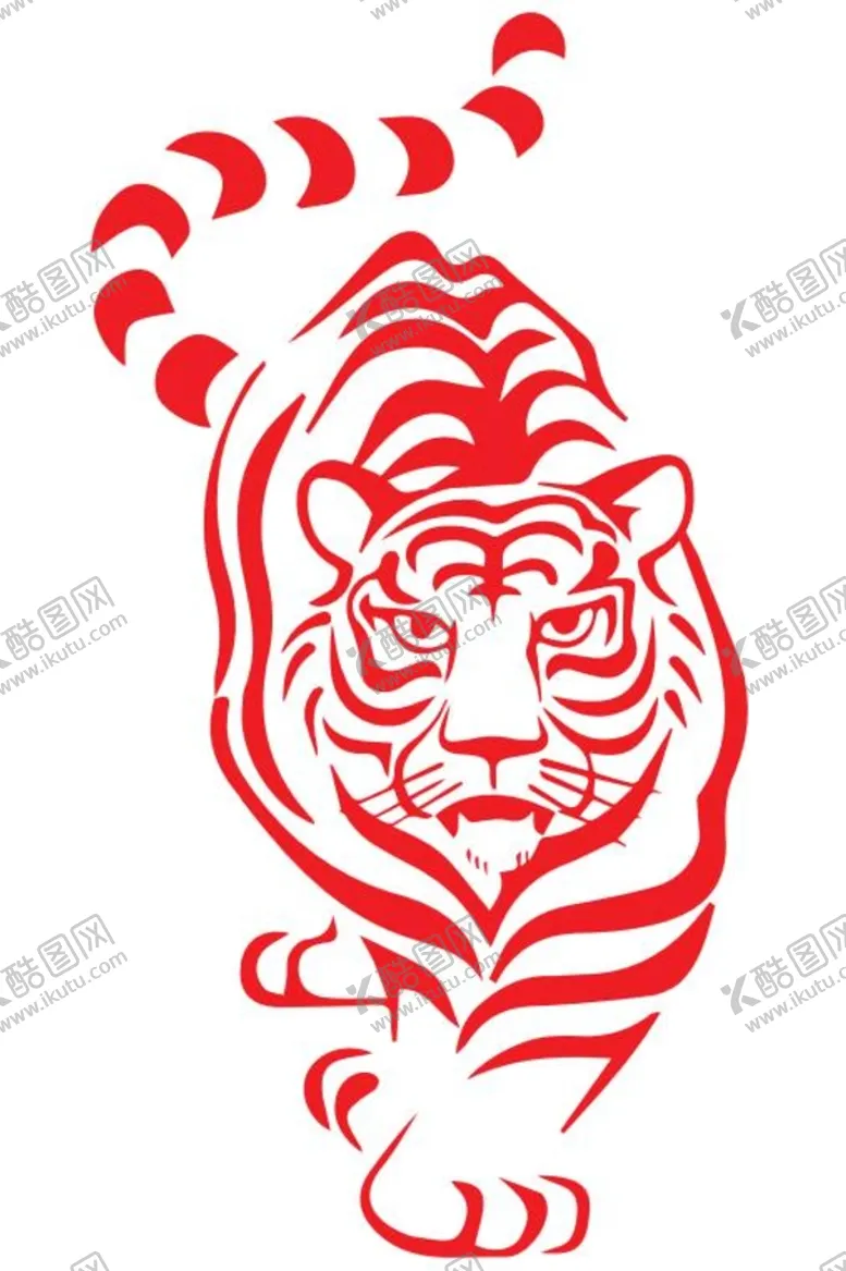 编号：74695809200213281964【酷图网】源文件下载-矢量虎剪纸