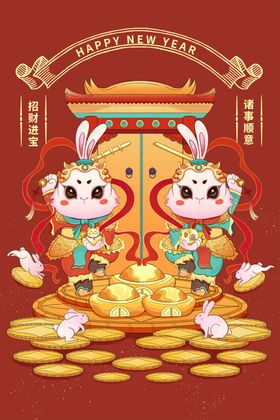 兔年卡通海报