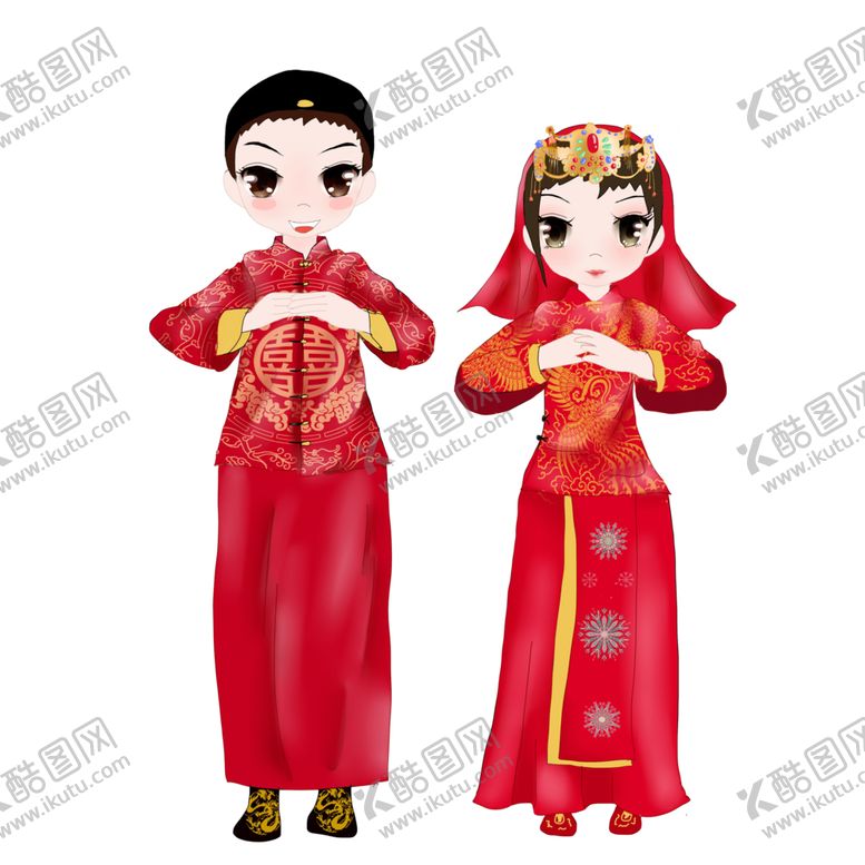 编号：79432004212019074937【酷图网】源文件下载-卡通新郎新娘PNG免扣素材