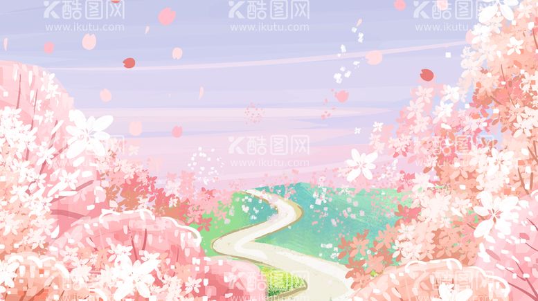 编号：17906509210840509862【酷图网】源文件下载-清新粉色系樱花季创意插画设计