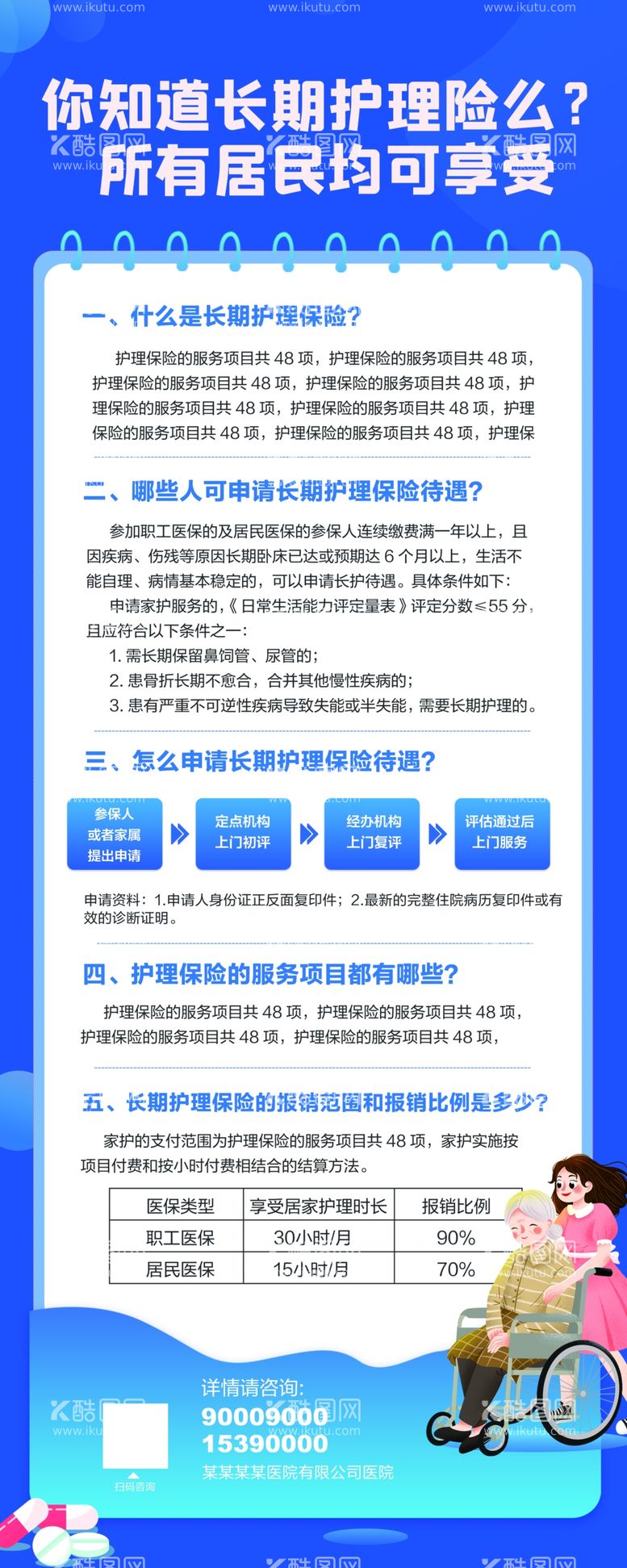 编号：79929611250018375923【酷图网】源文件下载-长期护理险宣传易拉宝