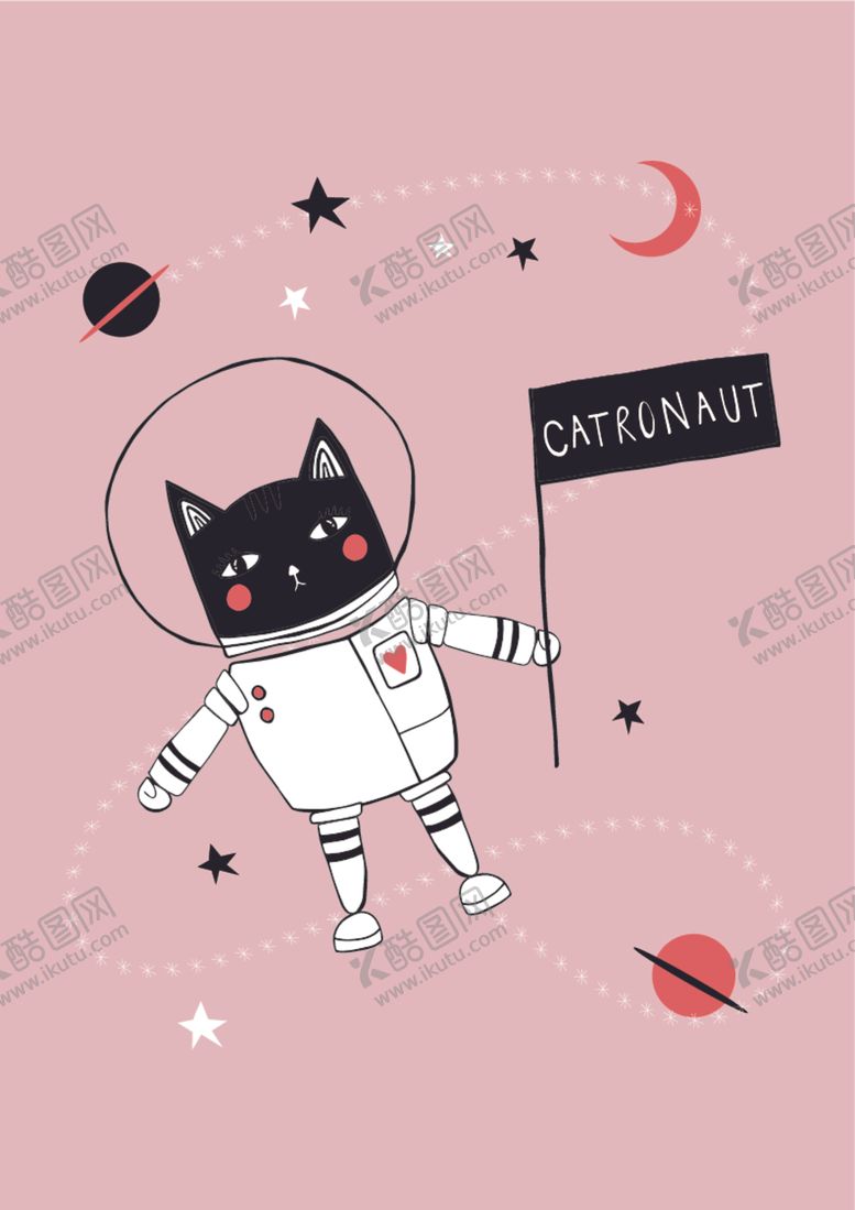 编号：58755910302318144452【酷图网】源文件下载-太空元素宇航员服装图案