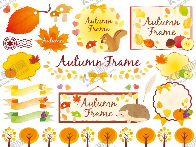 编号：18261409251212136867【酷图网】源文件下载-秋季元素矢量插画素材