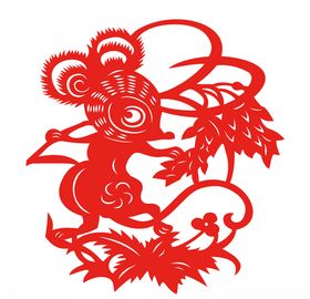 鼠年剪纸风格