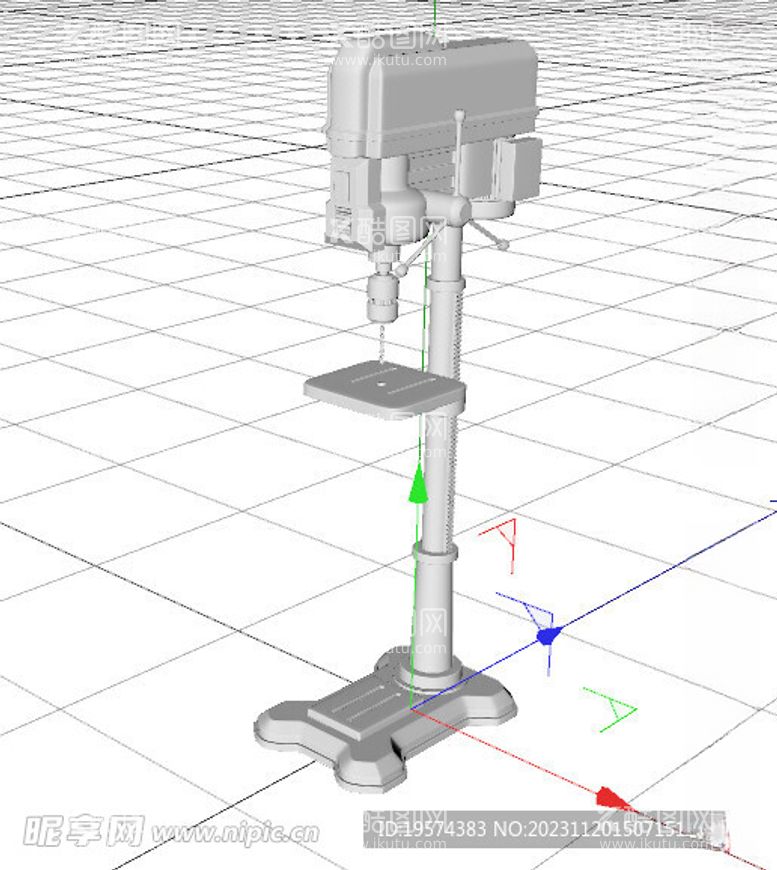 编号：37868811250742529409【酷图网】源文件下载-C4D模型钻床