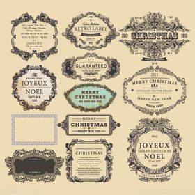 复古精美装饰性标签集合