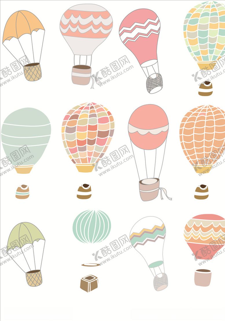 编号：43059210091403278014【酷图网】源文件下载-手绘热气球