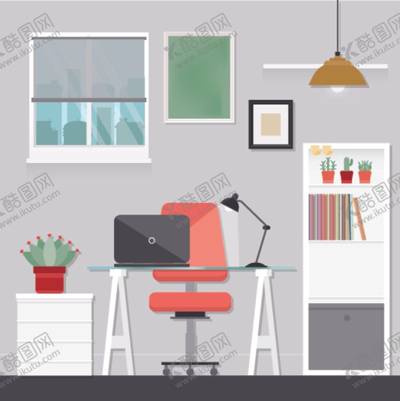 编号：57014410150122401616【酷图网】源文件下载-高端商务办公扁平化矢量插画