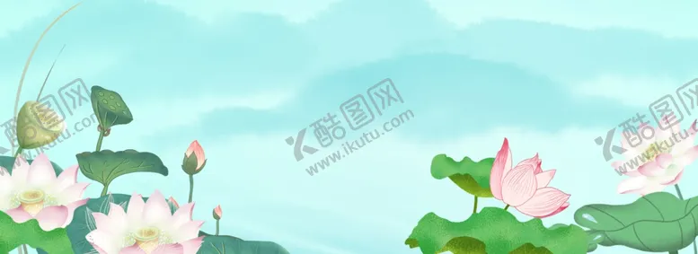 编号：56449704200531531084【酷图网】源文件下载-荷花手绘大图